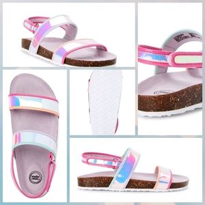 Iridescent Footbed slide sandals